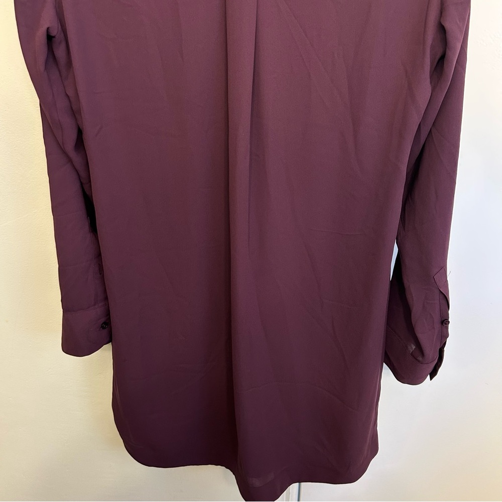 Express Burgundy The Portofino Shirt Dress Workwear Office Size Small Buttons - Picture 8 of 8